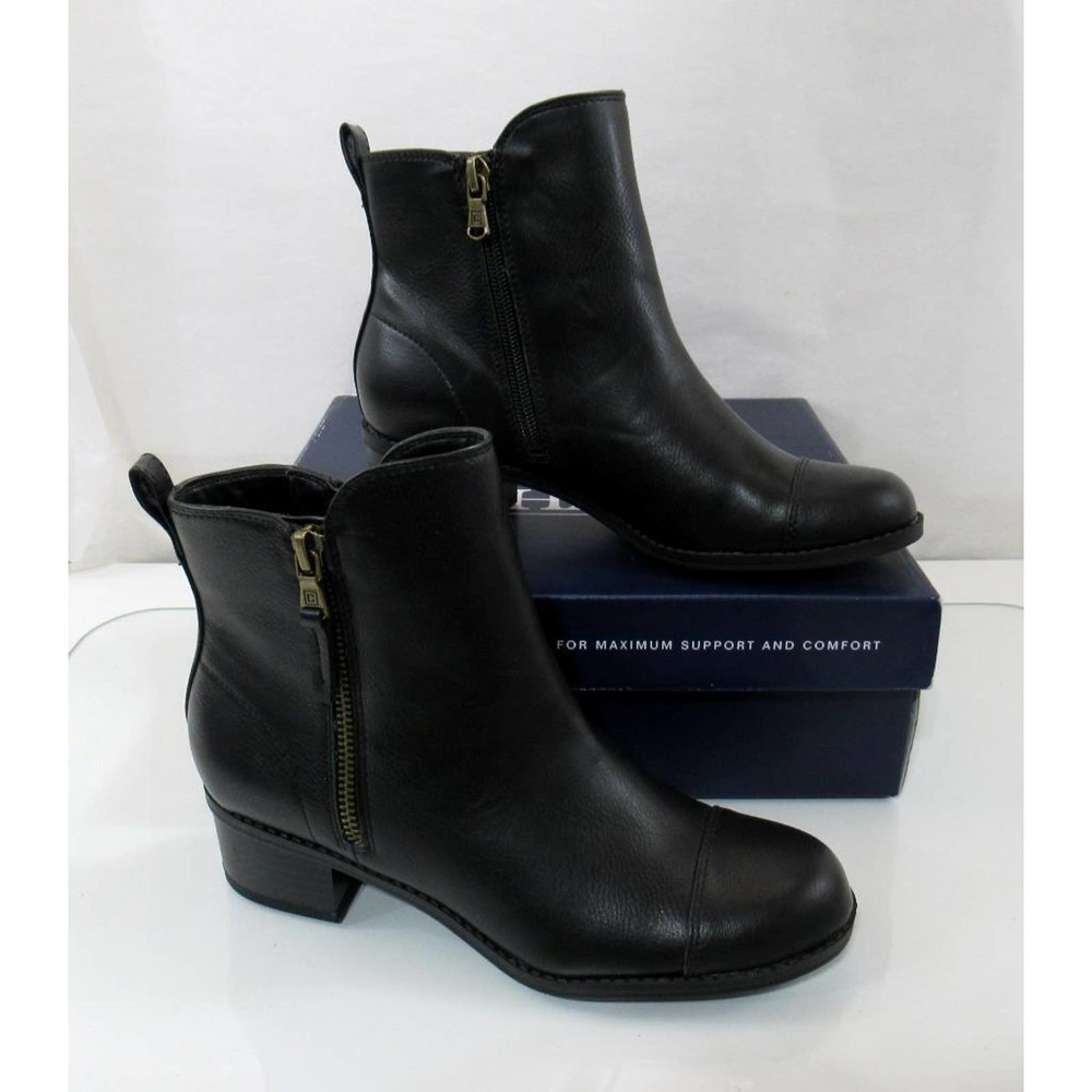 Women's Shoes Chaps PAGE Ankle Boots Booties Double Zip Round Toe Black Size 6 - Picture 3 of 6